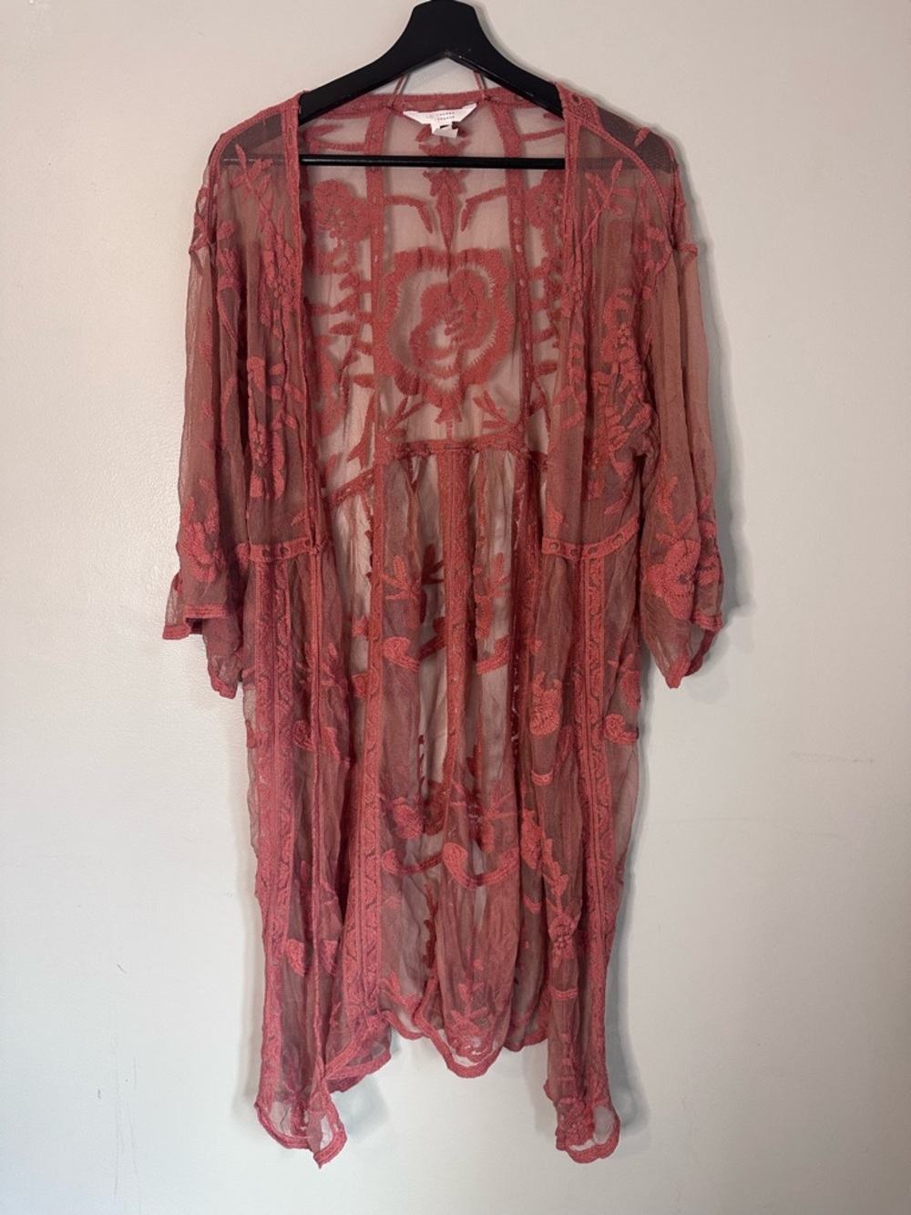 Lauren Conrad Bohemian Dusty Rose Ruana /Kimono, Duster, one size